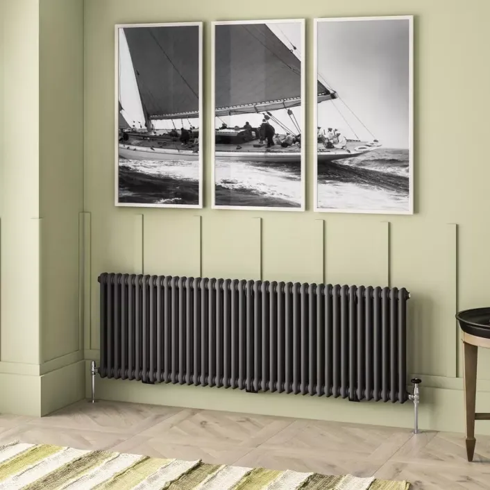 Eastbrook Imperia 2 Column Radiator 600 x 1820mm Matt Anthracite