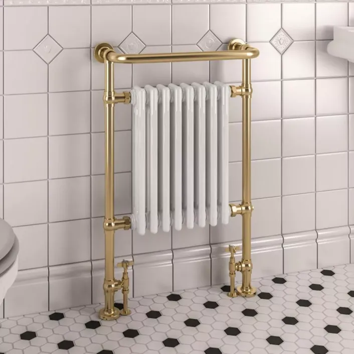 Eastbrook Isbourne 940 x 600 Brushed Brass / Gloss White