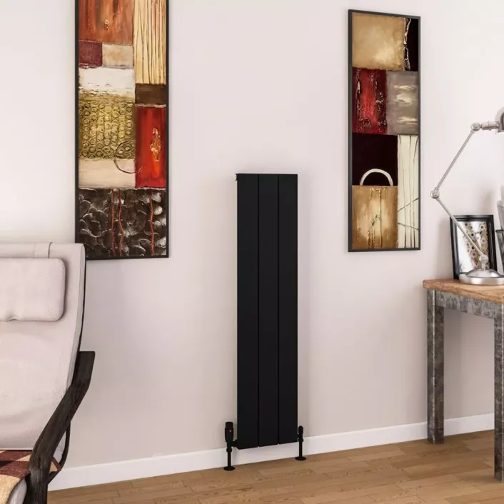 Eastbrook Charlton 1200 x 280 Aluminium Radiator Matt Black
