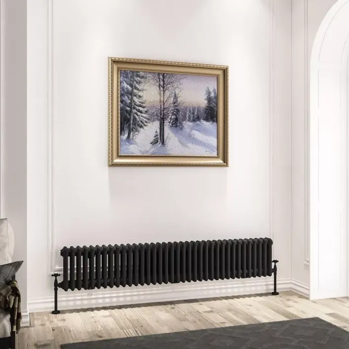 Eastbrook Imperia 3 Column Radiator 300 x 1640mm Matt Black