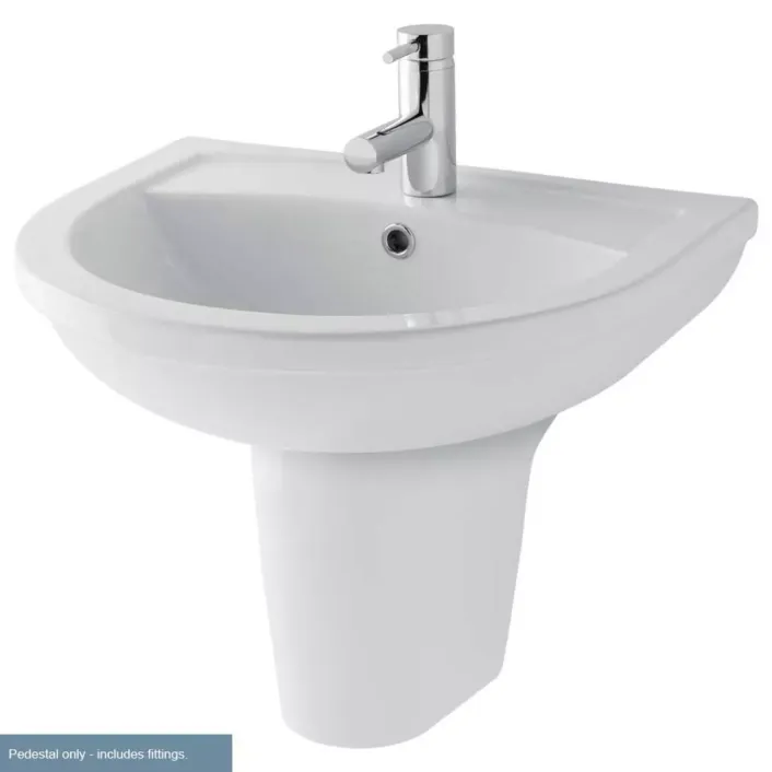 Eastbrook Dura Semi Pedestal with Fixings - White