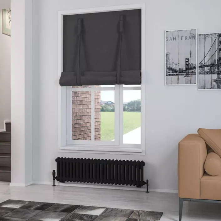 Eastbrook Rivassa 2 Column Radiator 300 x 1148mm Matt Black