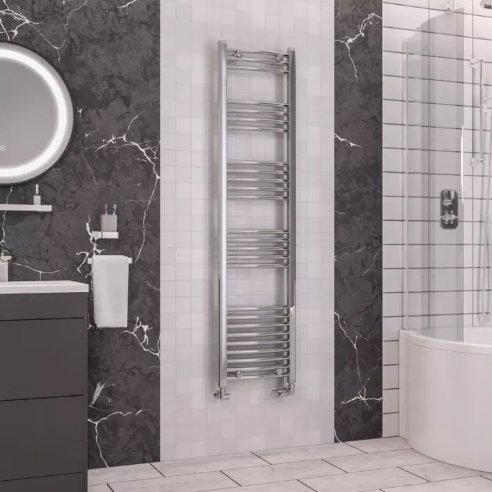Eastbrook Wendover Curved Multirail 1600 x 400 Chrome