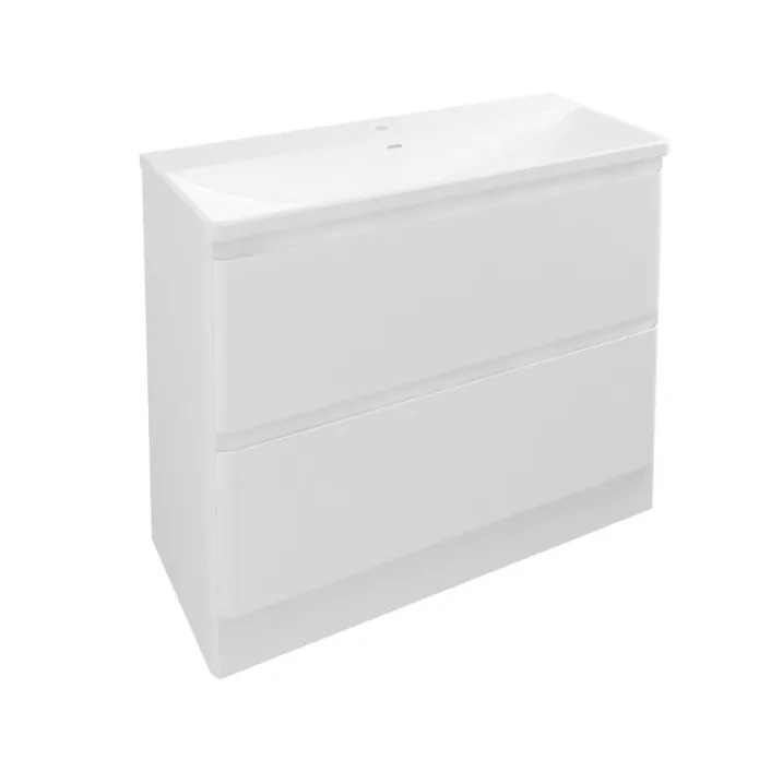 Eastbrook Grovely 100cm Floorstanding Drawer Vanity Unit - High Gloss White