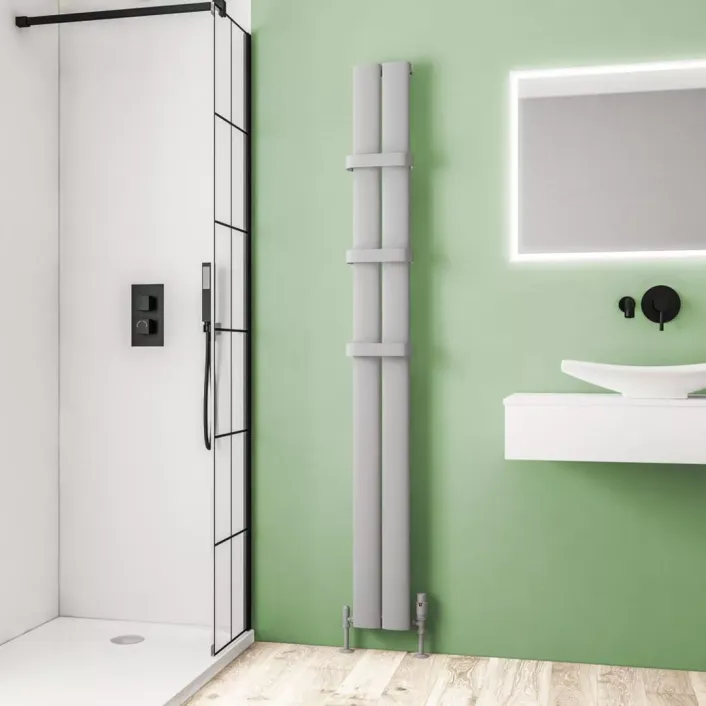 Eastbrook Malmesbury 1800 x 185 Aluminium Radiator Matt Grey
