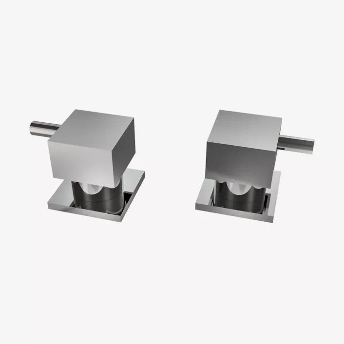 Eastbrook (Pair) Deck Mounted Square Side Valve Handles for Bath Filler Taps - Chrome