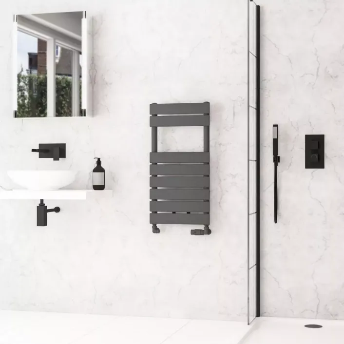 Eastbrook Addington II Towel Rail 790 x 400 Type10 Matt Anthracite