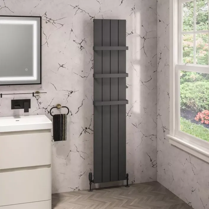 Eastbrook Charlton 1800 x 375 Aluminium Radiator Matt Anthracite