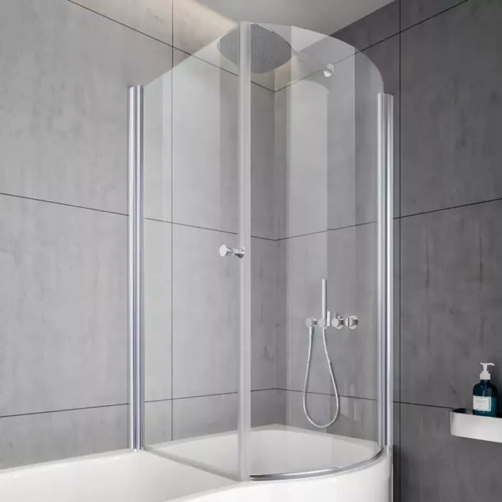 Eastbrook Beaufort 6mm 1535 x (775+850)mm Right Hand (RH) Type 1 Pivot Door Bath Screen - Chrome