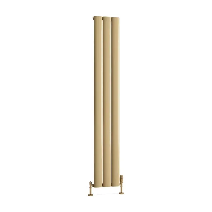 Eastbrook Malmesbury 1800 x 280 Aluminium Radiator Brass Effect