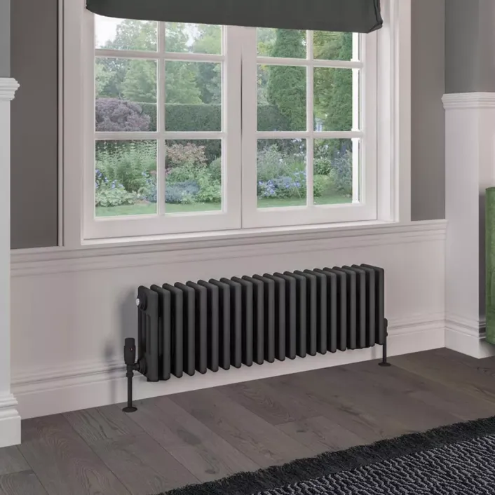 Eastbrook Rivassa 4 Column Radiator 300 x 1010mm Matt Anthracite