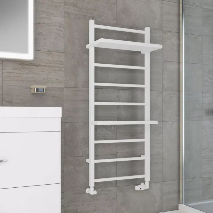 Eastbrook Launton Designer Towel Rail 1200x500mm Matt White