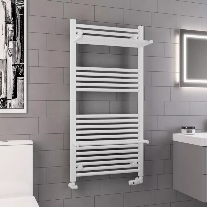 Eastbrook Haddenham Designer Towel Rail 1200x600mm Matt White