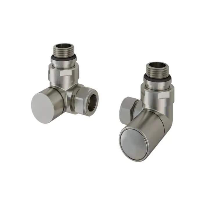 Eastbrook Corner Radiator Valves (Pair) Brushed Nickel