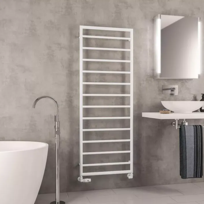 Eastbrook Kenilworth 1600 x 600mm. Towel Rail Matt White