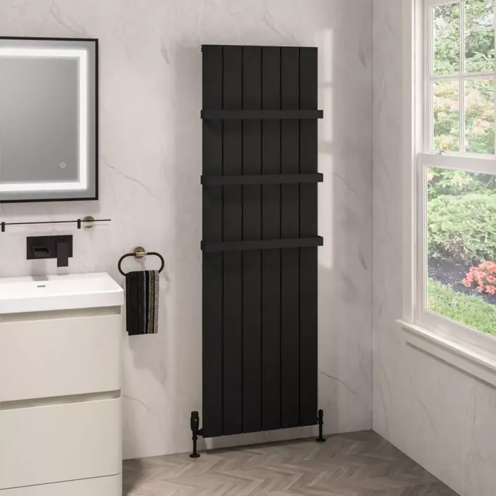 Eastbrook Charlton 1800 x 565 Aluminium Radiator Matt Black