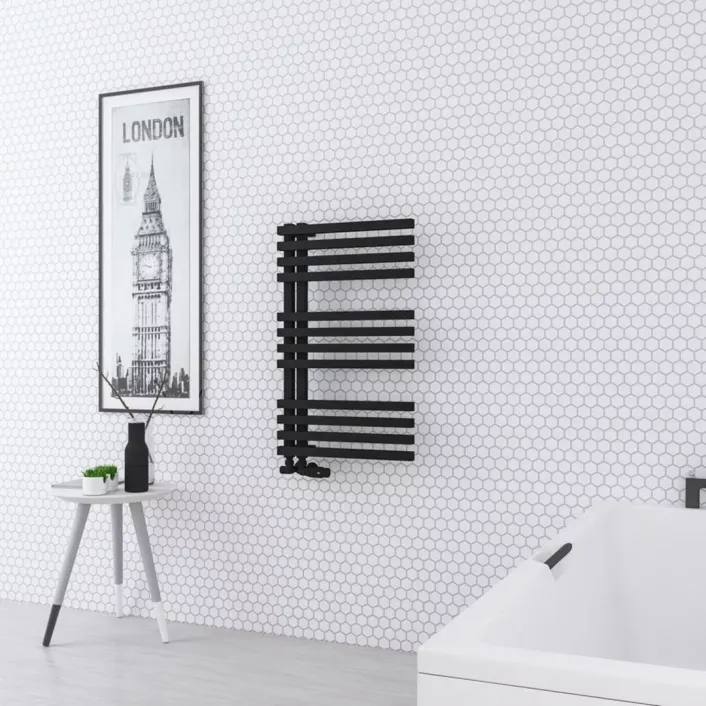 Eastbrook Reinbach 800 x 500mm Towel Rail Matt Black