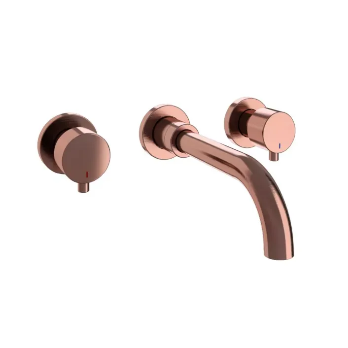 Eastbrook Meriden Three Hole Wall Mounted Basin Tap - Brushed Bronze