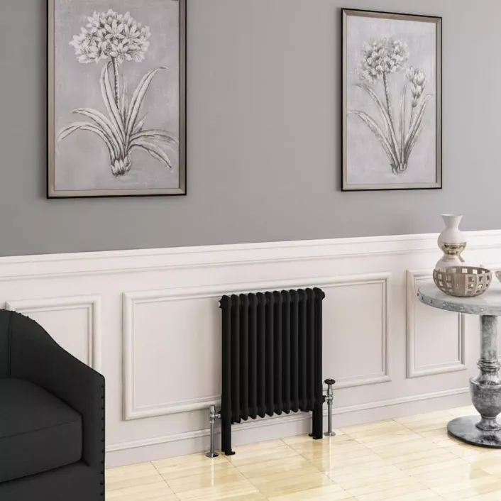 Eastbrook Imperia 2 Column Radiator 600 x 560mm Matt Black
