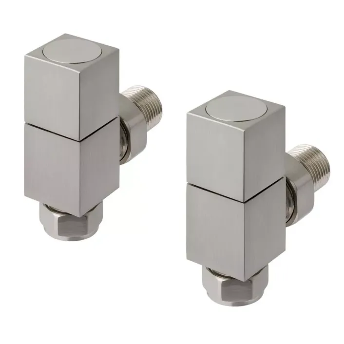 Eastbrook Angled Square Radiator Valve (Pair) Brushed Nickel