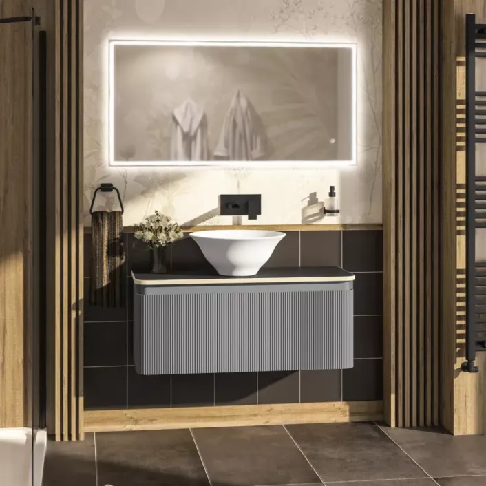 Eastbrook Belice 100cm Sintered Sit on Basin Black