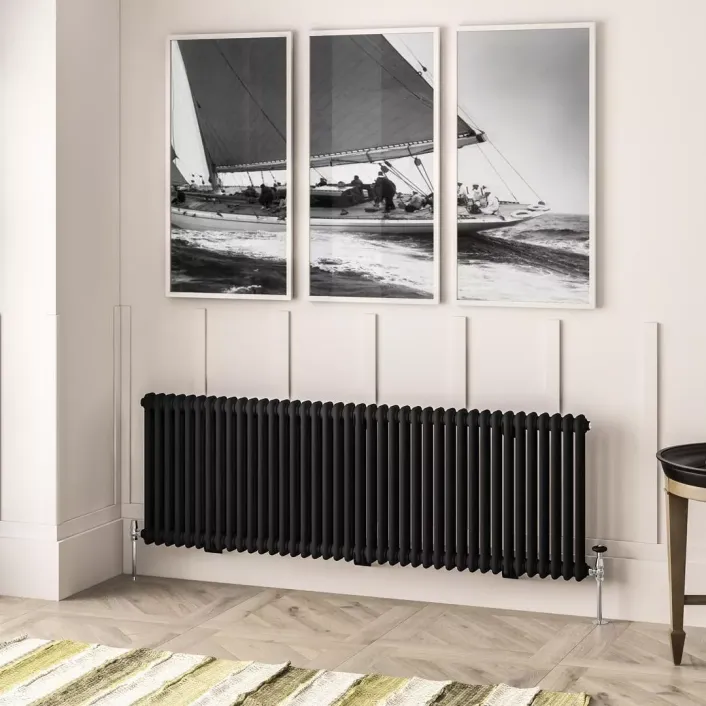 Eastbrook Imperia 2 Column Radiator 600 x 1820mm Matt Black