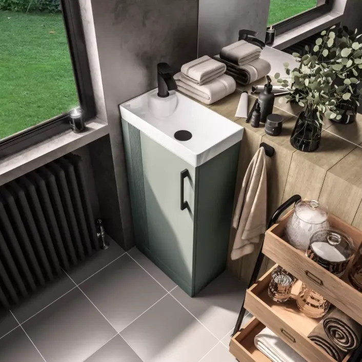 Eastbrook Cranham 40cm Cloakroom Washbasin Unit Sage Green