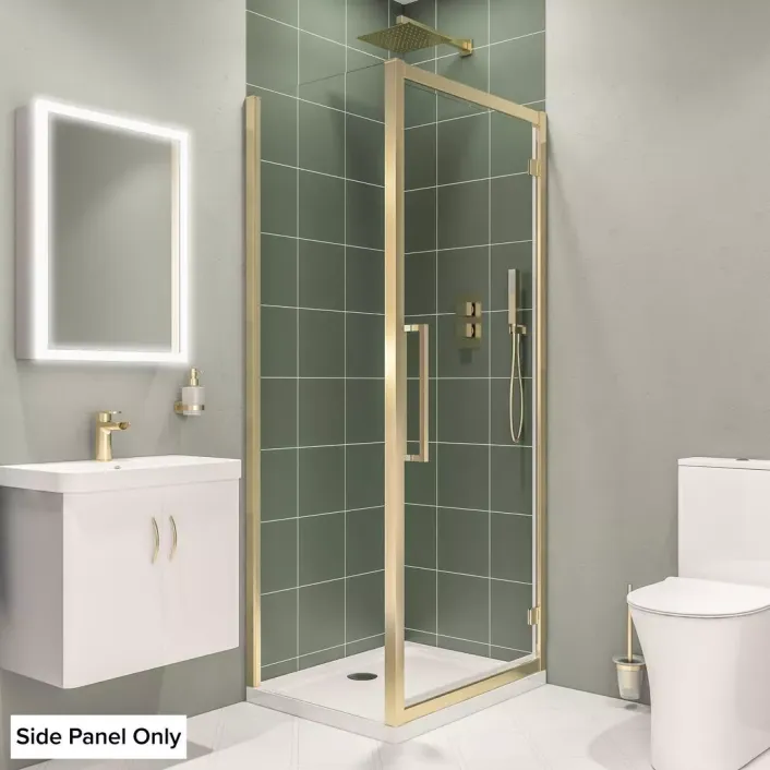 Eastbrook Corniche 2000 8mm 2000mm x 1000mm Side Panel - Brushed Brass