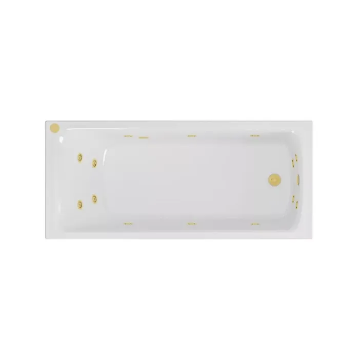 Eastbrook Portland 1650 x 700 x 440mm Single Ended (SE) 14 Jet Beauforte Whirlpool Rectangular Bath - Brushed Brass