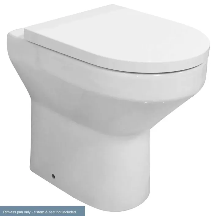 Eastbrook Kenley Comfort Height Back To Wall Rimless WC Pan with Fixings - White