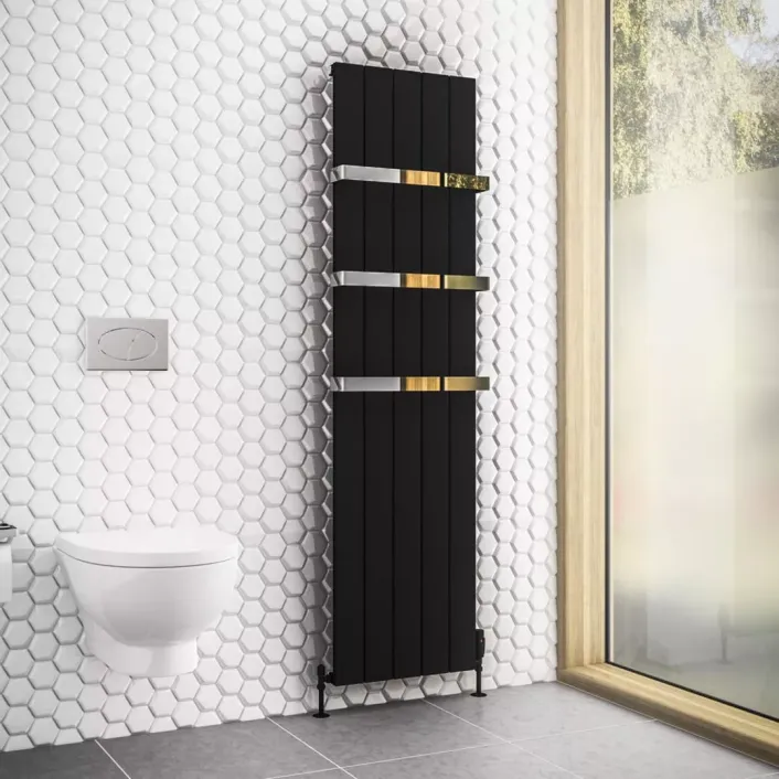 Eastbrook Rosano 1800 x 470 Aluminium Radiator Matt Black