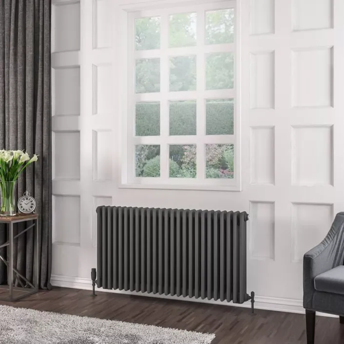 Eastbrook Rivassa 3 Column Rad. 600x1148mm Matt Anthracite
