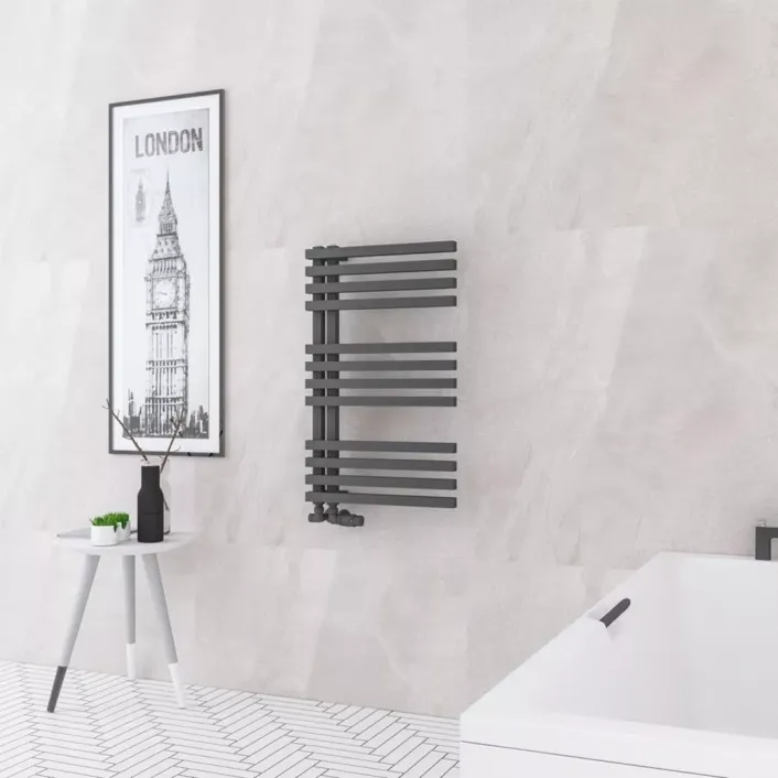 Eastbrook Reinbach 800 x 500mm Towel Rail Matt Anthracite