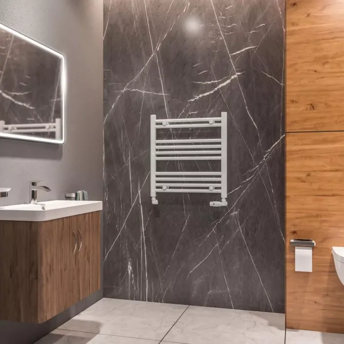 Eastbrook Westward 600 x 600 Straight Multirail Gloss White