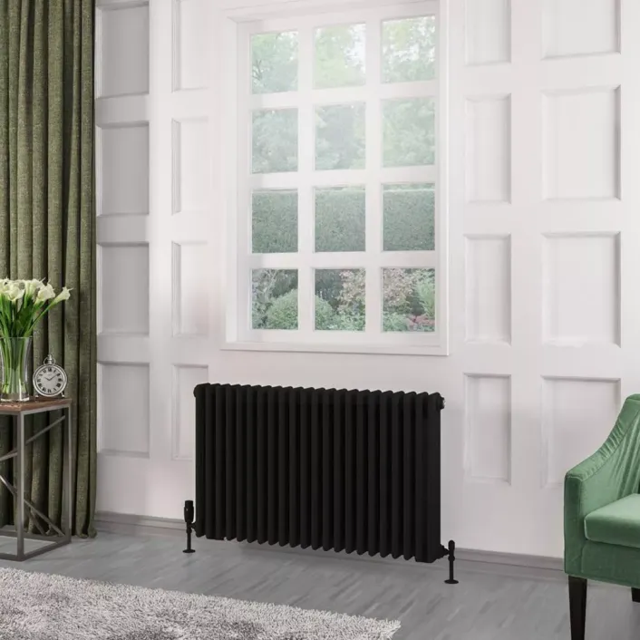Eastbrook Rivassa 3 Column Radiator 600 x 1010mm Matt Black