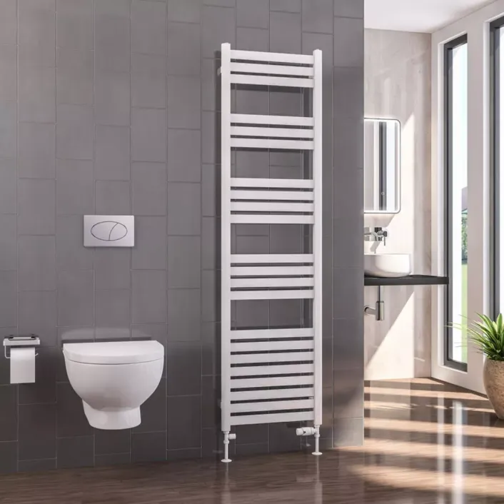 Eastbrook Defford 1800 x 500mm Towel Rail Gloss White