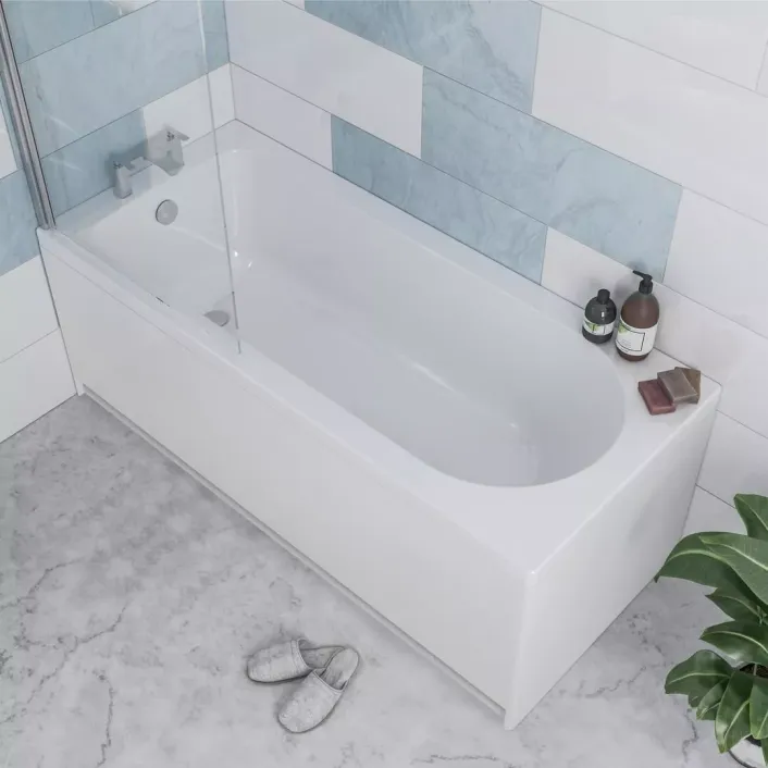 Eastbrook Henbury Single Ended (SE) Twin Grip (TG) 1600 x 700 x 440mm Rectangular 3mm Bath - White