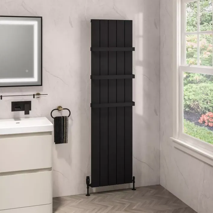 Eastbrook Charlton 1800 x 470 Aluminium Radiator Matt Black
