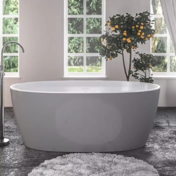 Eastbrook Wandsworth 1500 x 720 x 585mm Freestanding Bath Inc Waste - Grey