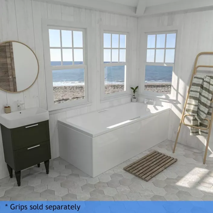Eastbrook Portland Single Ended (SE) Twin Grip (TG) 1700 x 800 x 440mm Rectangular 5mm Bath - White