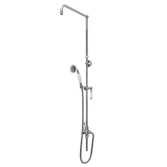 Eastbrook Adjustable Height (1041-1361mm) Stratford Traditional Riser Kit with Diverter & Shower Kit - Chrome