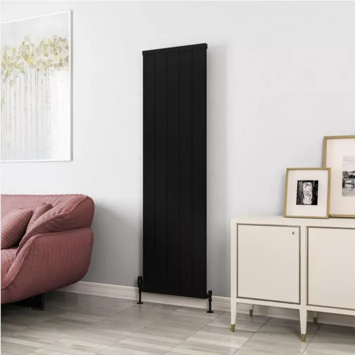 Eastbrook Kingswood Slimline 1800 x 510 Aluminium Radiator Matt Black