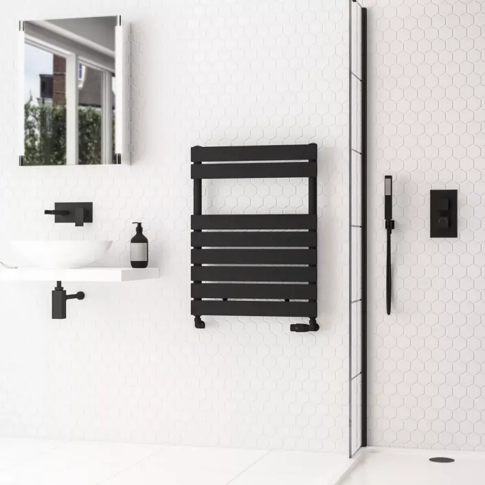 Eastbrook Addington II Towel Rail 790 x 600 Type10 Matt Black