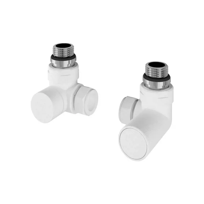 Eastbrook Corner Radiator Valves (Pair) Matt White