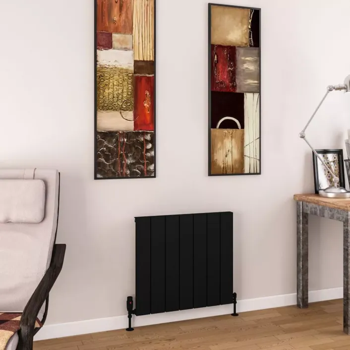Eastbrook Charlton 600 x 660 Aluminium Radiator Matt Black