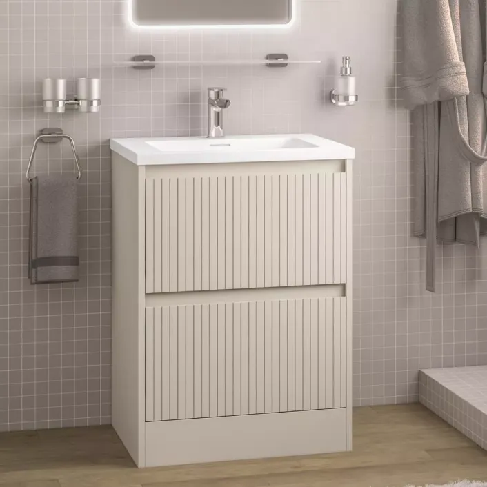 Eastbrook Stockton 60cm Fluted Drawer Base Unit Cashmere