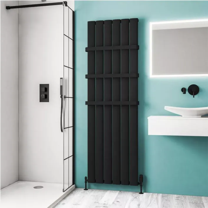 Eastbrook Malmesbury 1800 x 565 Aluminium Radiator Matt Black