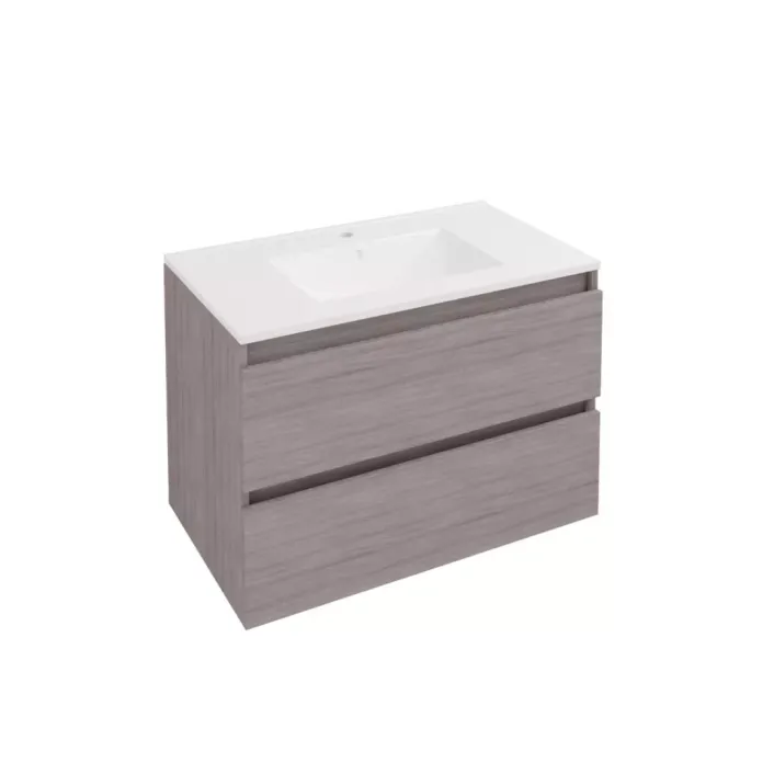 Eastbrook Olympia 80cm Wall Hung Drawer Unit Grey Oak