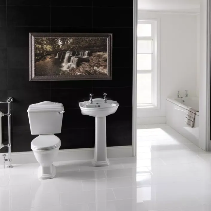 Eastbrook Tamarind 56cm x 47cm 2 Tap Hole Ceramic Basin with Overflow - White