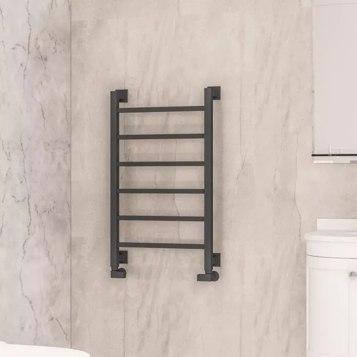 Eastbrook Loxley 800 x 500mm. Towel Rail Matt Anthracite